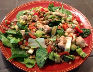 Chicken Lentil Veggie Salad