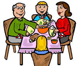 clipart people eating together